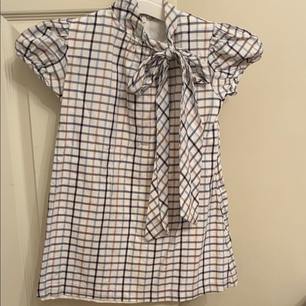 bella bliss Checkered Kids Dress with Bow